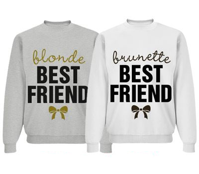 Brunette and blonde best friend sweatshirts